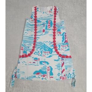 Lilly Pulitzer Watch out Lighthouse girl's dress Size 8 resort wear, vacation,